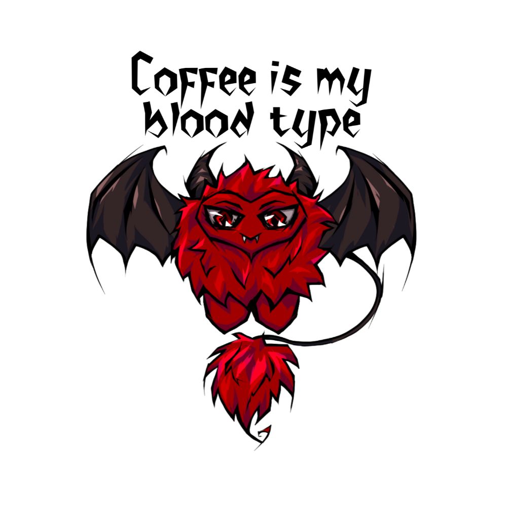 Attitude Hair Dye - Coffee is My Blood Type - Vampy Attidood Ensemble d'autocollants - 1 sticker -